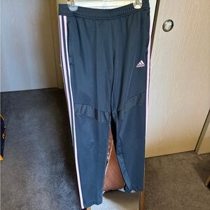 Adidas women’s gray and pink track pants, size M